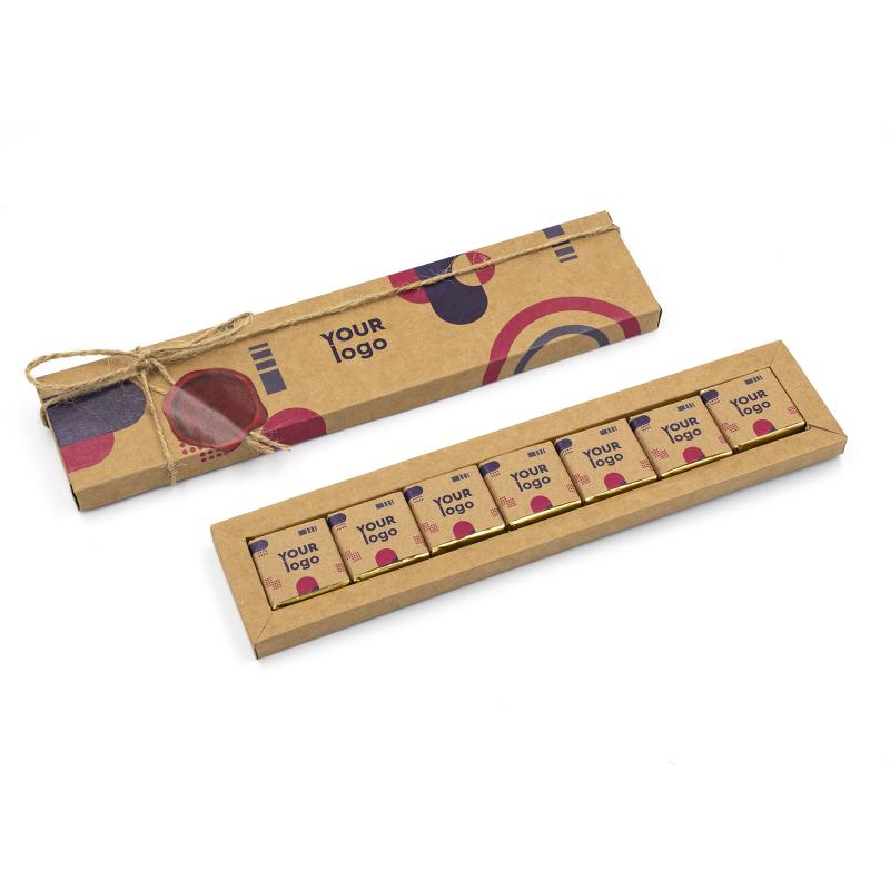 Шоколадный набор с логотипом 35 г "Пенал" крафт